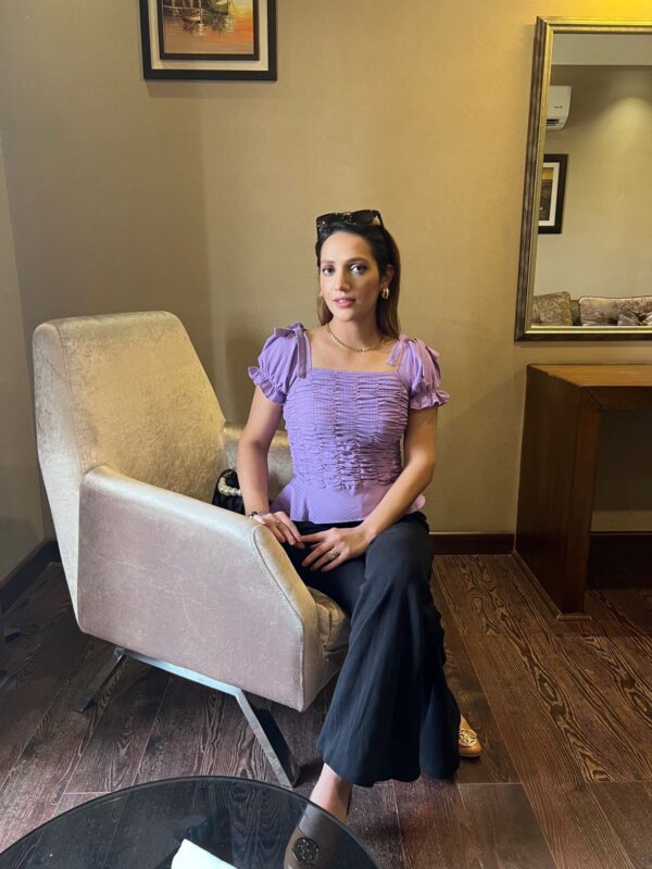 Scrunched Purple Shirt