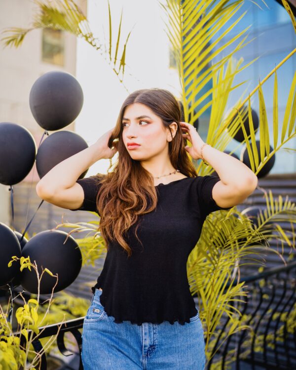Black Round Hem Shirt