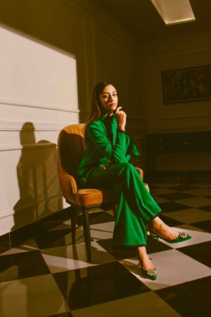 Green Rib-Knit Co-Ord Set