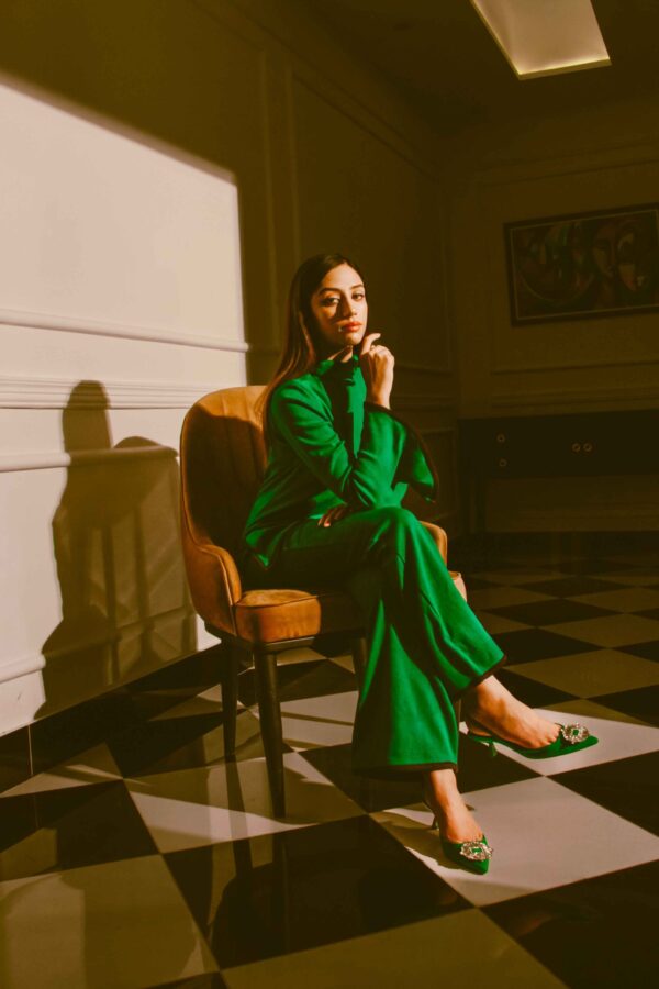 Green Rib-Knit Co-Ord Set
