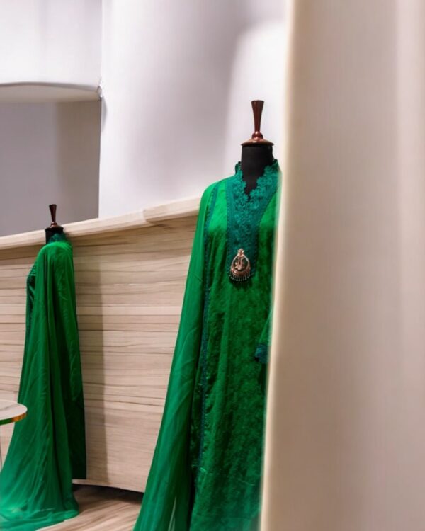 3pc Green Chikenkari Suit