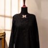 Black Chikankari Kurta with Butterfly Neckline