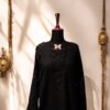 Black Chikankari Kurta with Butterfly Neckline