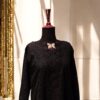 Black Chikankari Kurta with Butterfly Neckline