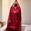 3pc Maroon Chikenkari Shalwar Suit