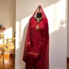3pc Maroon Chikenkari Shalwar Suit