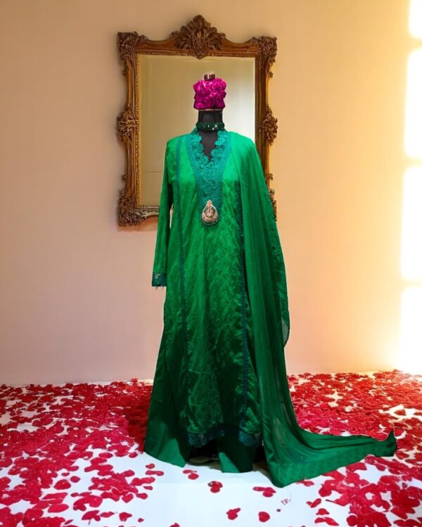 3pc Green Chikenkari Suit