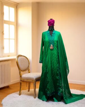 3pc Green Chikenkari Suit