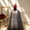 3pc Grey Bow Farshi Shalwar Set
