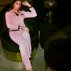 Beige Rib-Knit Co-Ord Set