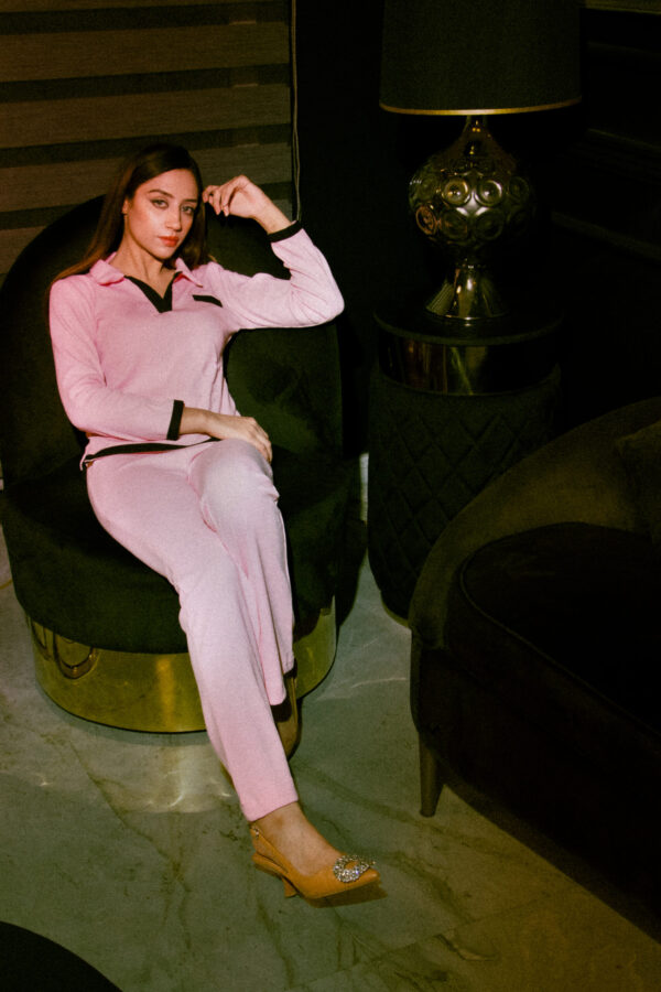 Beige Rib-Knit Co-Ord Set