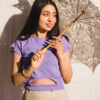 Purple Ribbed Shirt