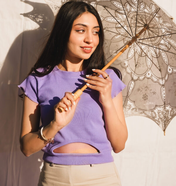 Purple Ribbed Shirt