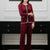 Maroon Waffle-Knit Co-Ord Set