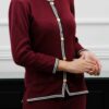 Maroon Waffle-Knit Co-Ord Set