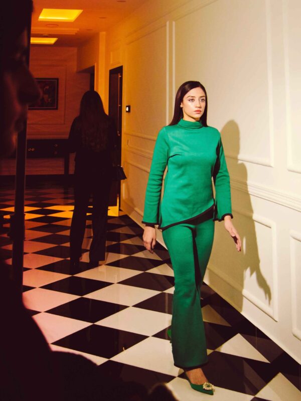 Green Rib-Knit Co-Ord Set