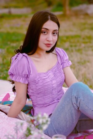 Scrunched Purple Shirt